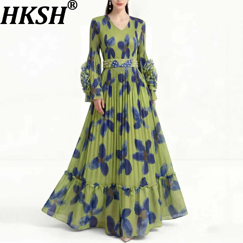 Женское элегантное платье HKSH с V-образным вырезом, плиссированными длинными рукавами, приталенное, с принтом, трендовое повседневное платье, новинка весна-лето 2026, HK19144
Женское элегантное платье HKSH с V-образным вырезом, плиссированными длинными рукавами, приталенное, с принтом, трендовое повседневное платье, новинка весна-лето 2026, HK19144