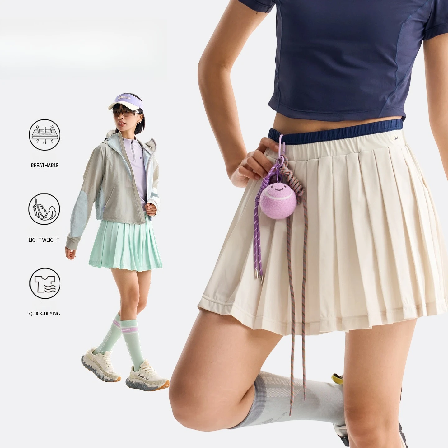 Women‘s Athletic Pleated Tennis Skirt, Breathable Quick-Dry with Built-in Shorts, Stretchy Waist for Running & Casual
Women‘s Athletic Pleated Tennis Skirt, Breathable Quick-Dry with Built-in Shorts, Stretchy Waist for Running & Casual