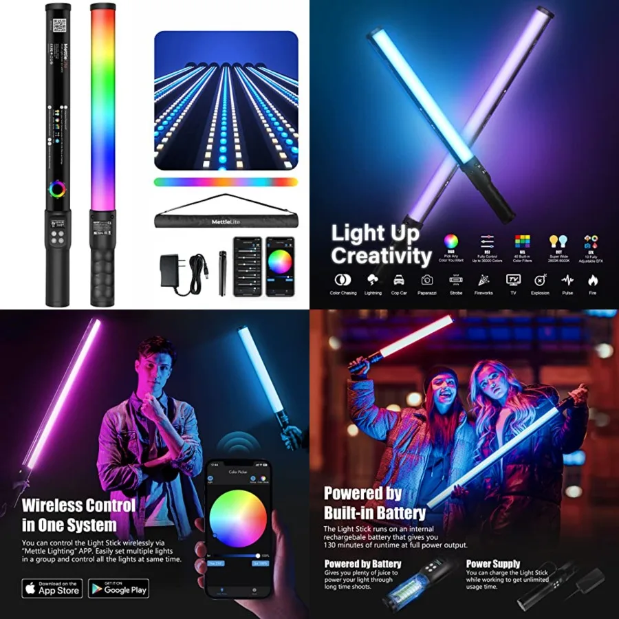 LS400C RGB LED Light Stick Full Color Continuous Output Video Light 2 Feet with APP Control 2800K-8000K CRI96 TLCI97 RGB CCT HS
LS400C RGB LED Light Stick Full Color Continuous Output Video Light 2 Feet with APP Control 2800K-8000K CRI96 TLCI97 RGB CCT HS