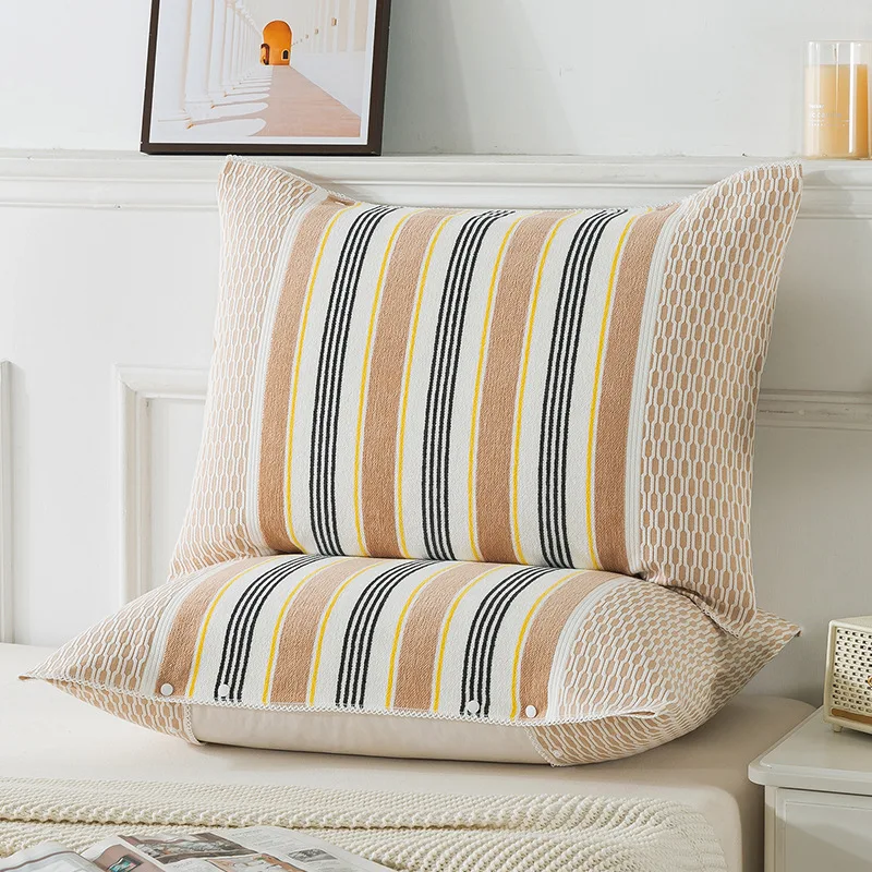 Striped Cotton Pillow Towel Cover Backrest Cushion Non Slip Detachable Gauze Banding Support Throw Pillowcase for Sofa Decor
Striped Cotton Pillow Towel Cover Backrest Cushion Non Slip Detachable Gauze Banding Support Throw Pillowcase for Sofa Decor