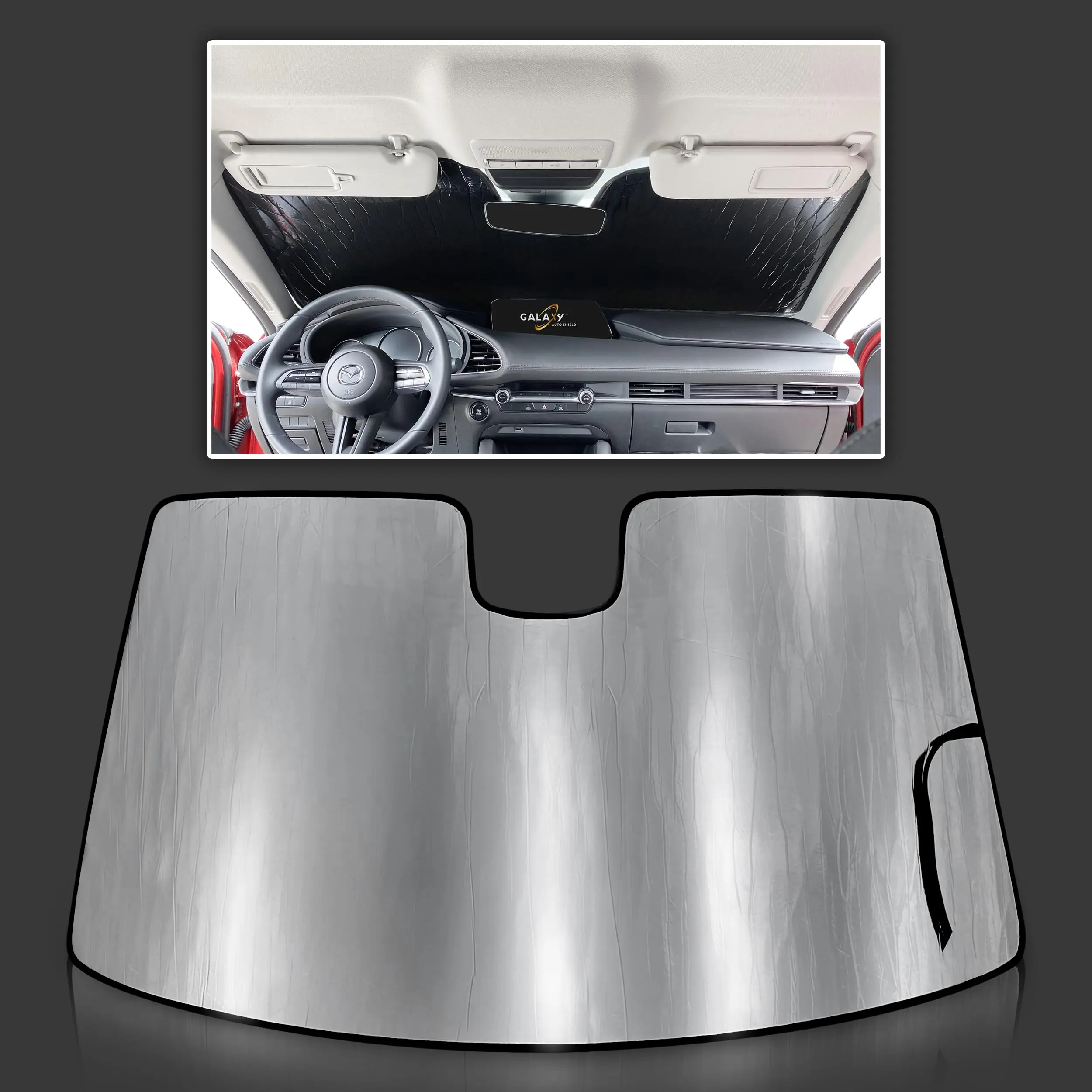Precision Fit Reflective Windshield Sunshade For Mazda 3 Sedan Hatchback 2019–2026 – UV Blocking Insulated Privacy Shield
Precision Fit Reflective Windshield Sunshade For Mazda 3 Sedan Hatchback 2019–2026 – UV Blocking Insulated Privacy Shield
