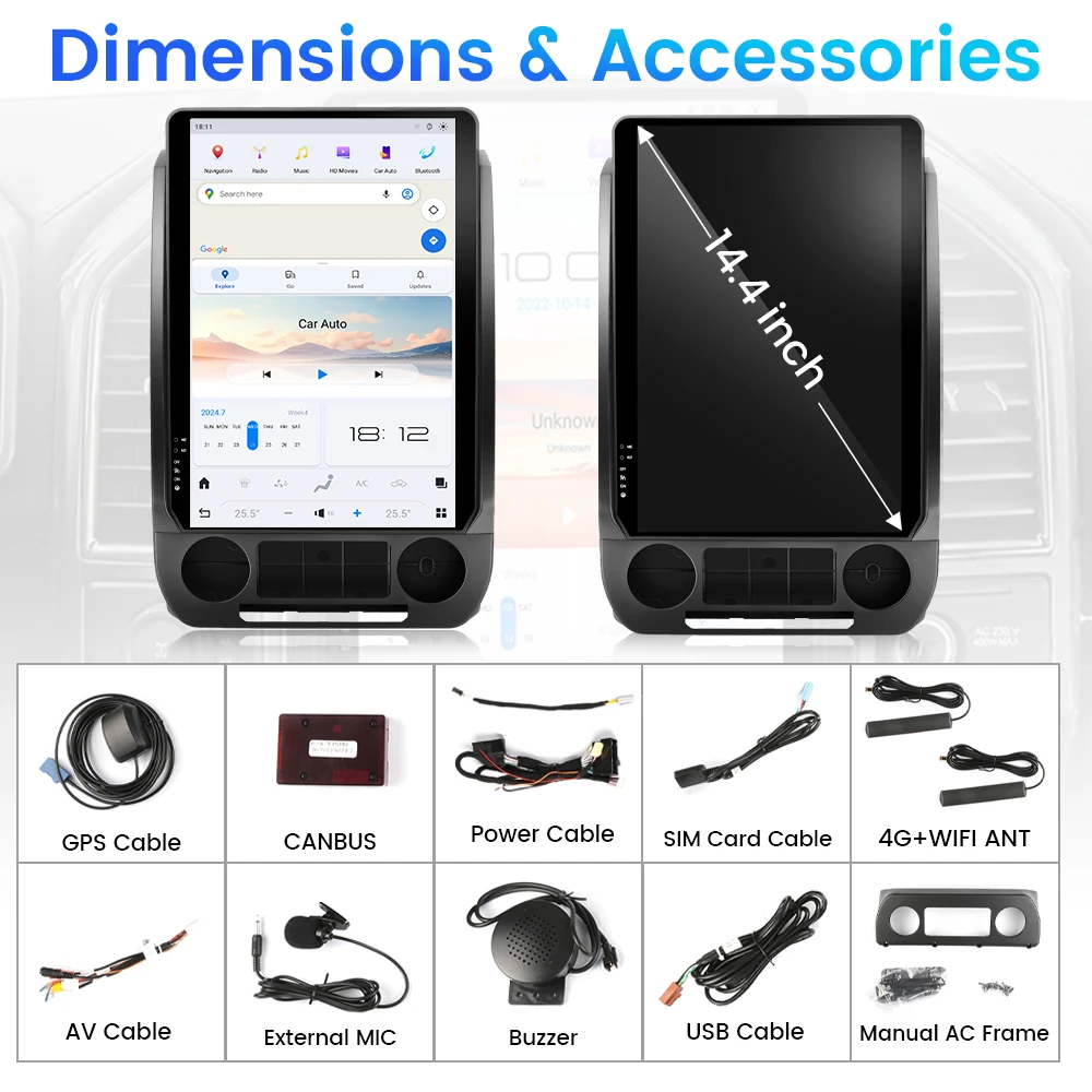 14,4-дюймовый автомобильный радиоприемник Android 13 CarPlay для Ford F150 2015-2021, мультимедийный плеер с сенсорным экраном, GPS-навигация, автомобильные аксессуары DSP
14,4-дюймовый автомобильный радиоприемник Android 13 CarPlay для Ford F150 2015-2021, мультимедийный плеер с сенсорным экраном, GPS-навигация, автомобильные аксессуары DSP
