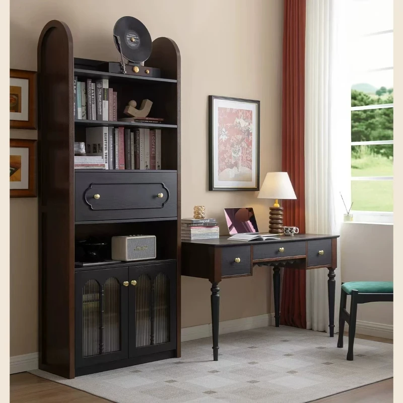 French retro solid wood bookshelf American living room against the wall Free combination bookcase
French retro solid wood bookshelf American living room against the wall Free combination bookcase