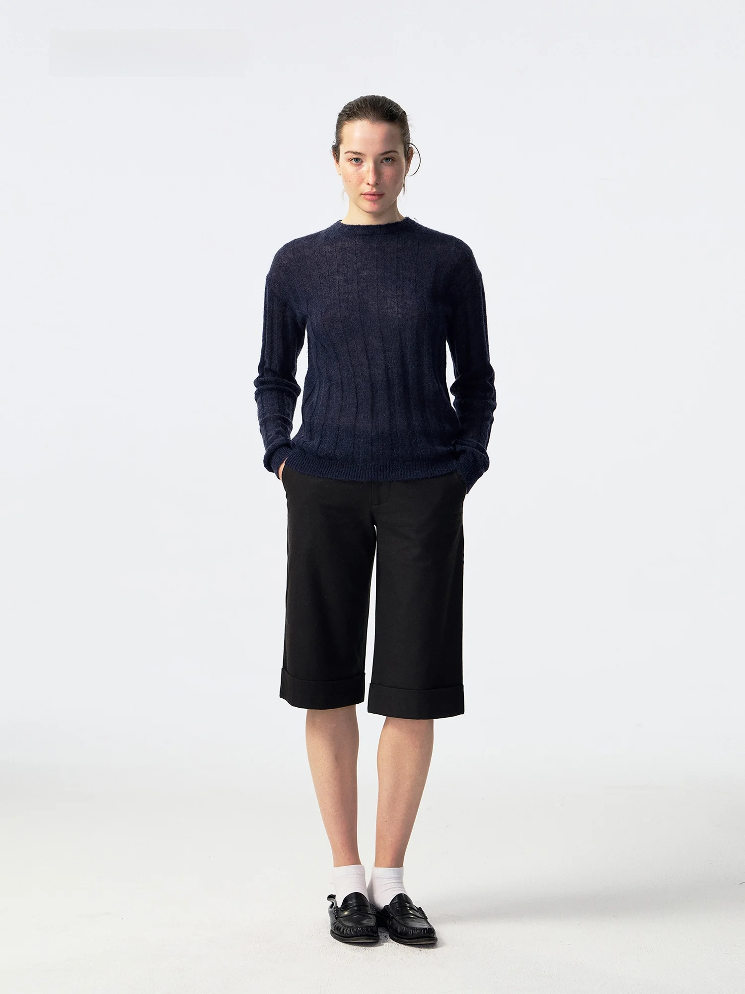 EMM Wool Blend Seven-Foot Straight Leg Woolen Shorts Casual Pure Color Natural Waist Zipper Closure Straight Tube Hem Pants
EMM Wool Blend Seven-Foot Straight Leg Woolen Shorts Casual Pure Color Natural Waist Zipper Closure Straight Tube Hem Pants