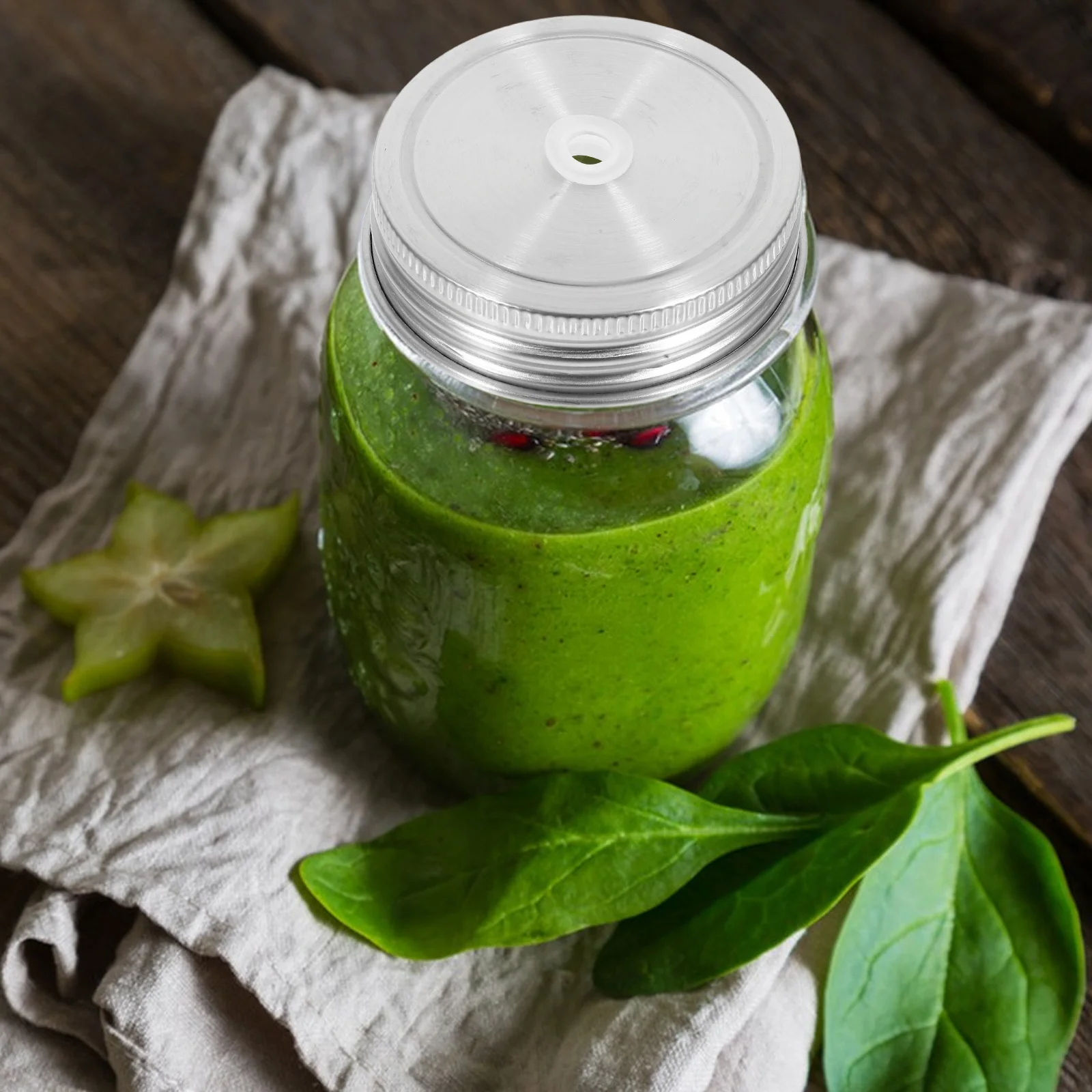 4pcs Stainless Steel Straw Lid Wide Mouth Jar Lids Airtight For Canning Preserving Food Storage Decorative Kitchen Use
4pcs Stainless Steel Straw Lid Wide Mouth Jar Lids Airtight For Canning Preserving Food Storage Decorative Kitchen Use