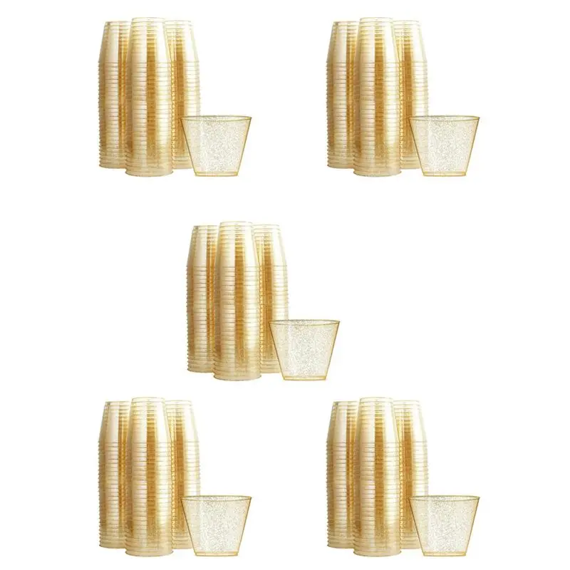 Hot Trend-Gold Plastic Cups Clear Plastic Wine Glasses, Fancy Disposable Hard Plastic Cups With Gold Glitter For Party Cups 250P
Hot Trend-Gold Plastic Cups Clear Plastic Wine Glasses, Fancy Disposable Hard Plastic Cups With Gold Glitter For Party Cups 250P