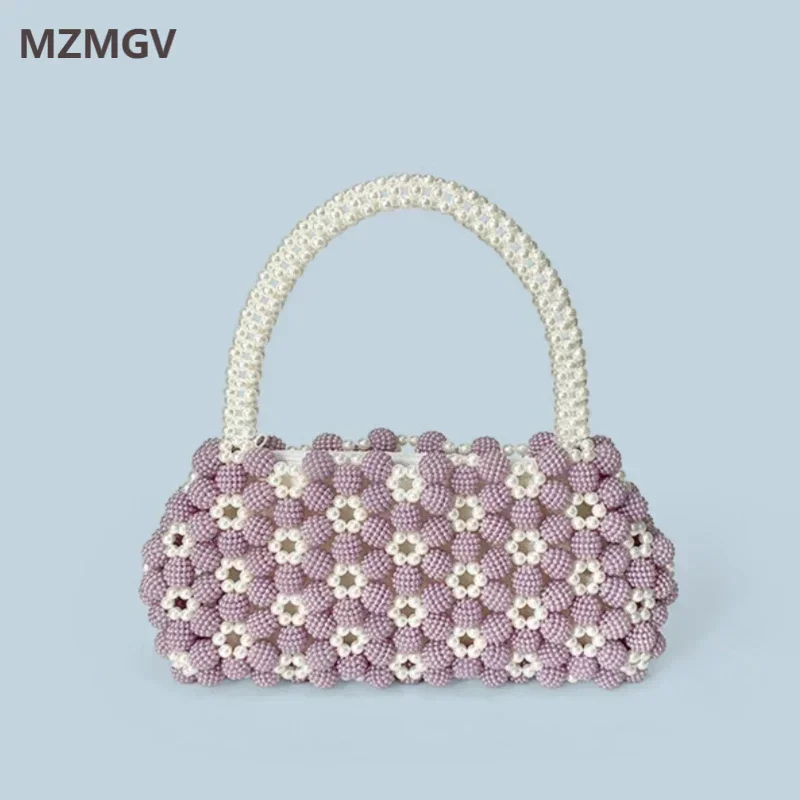 Fashion Purple Acrylic Beaded Flower Pearl Bag for Women 2025Spring Hollow Out Design Hand-woven Handbag Female Evening Clutches
Fashion Purple Acrylic Beaded Flower Pearl Bag for Women 2025Spring Hollow Out Design Hand-woven Handbag Female Evening Clutches
