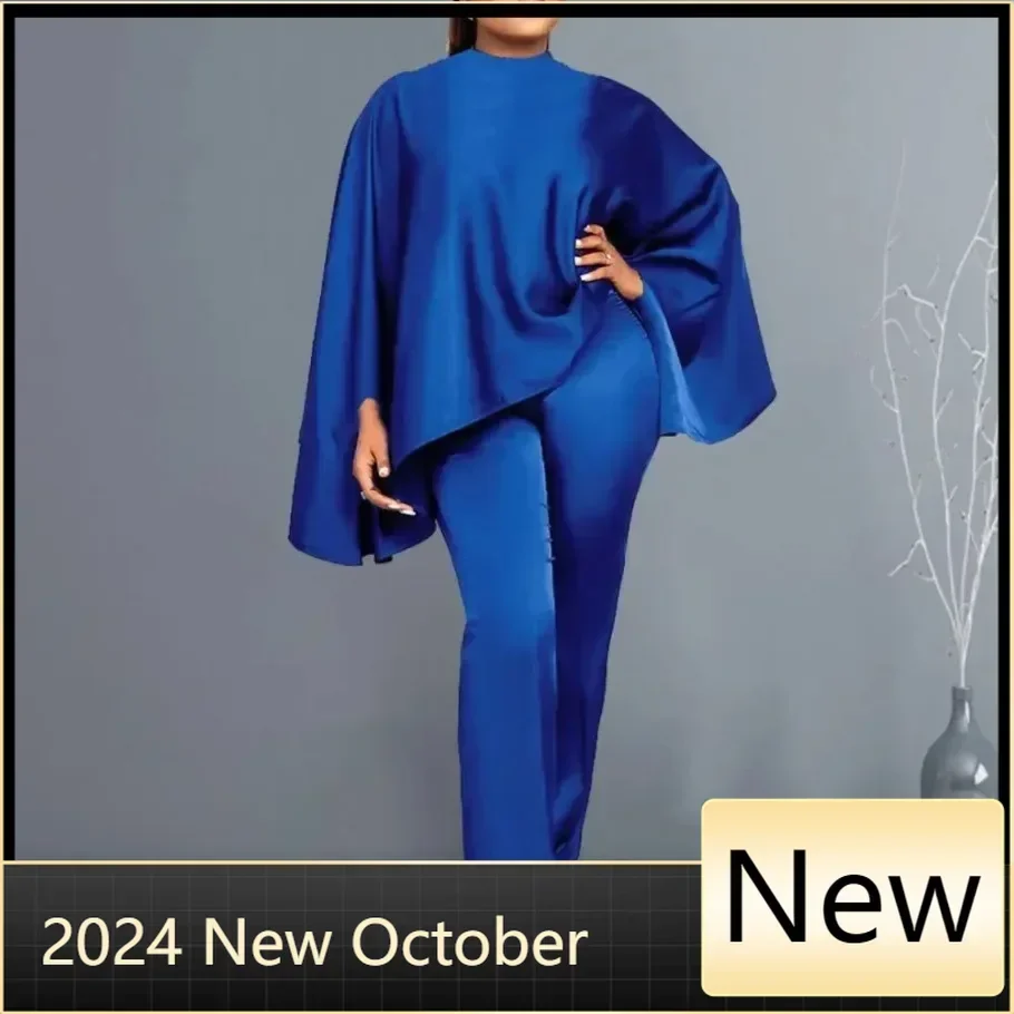 Customized 2Pcs/Set Women Faux Satin Outfit O-Neck Long Batwing Sleeve Loose Tops High Waist Long Pants Set Solid Color Elastic
Customized 2Pcs/Set Women Faux Satin Outfit O-Neck Long Batwing Sleeve Loose Tops High Waist Long Pants Set Solid Color Elastic