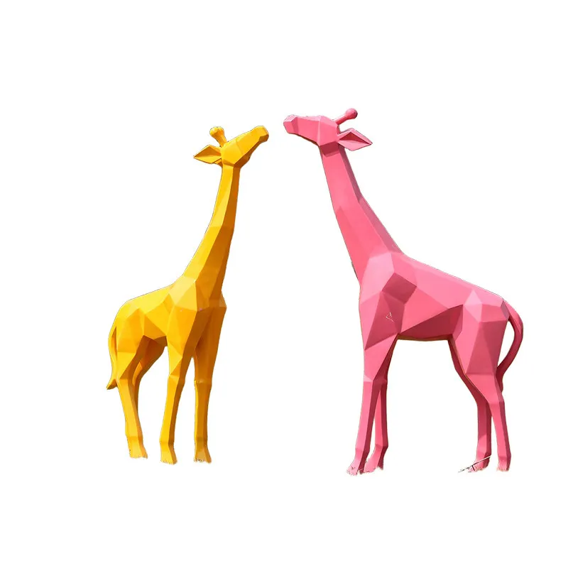 Abstract fiberglass giraffe shape large floor sculpture ornament
Abstract fiberglass giraffe shape large floor sculpture ornament