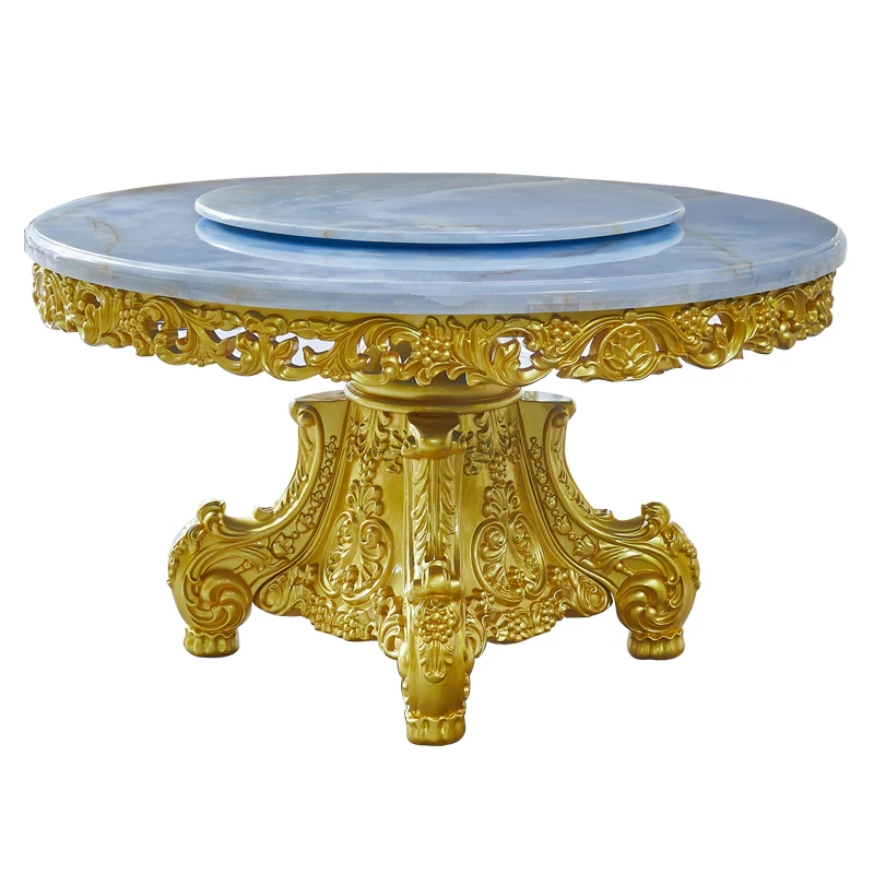 gold round table villa restaurant marble dining table full solid wood carving flower home dining table with turntable
gold round table villa restaurant marble dining table full solid wood carving flower home dining table with turntable