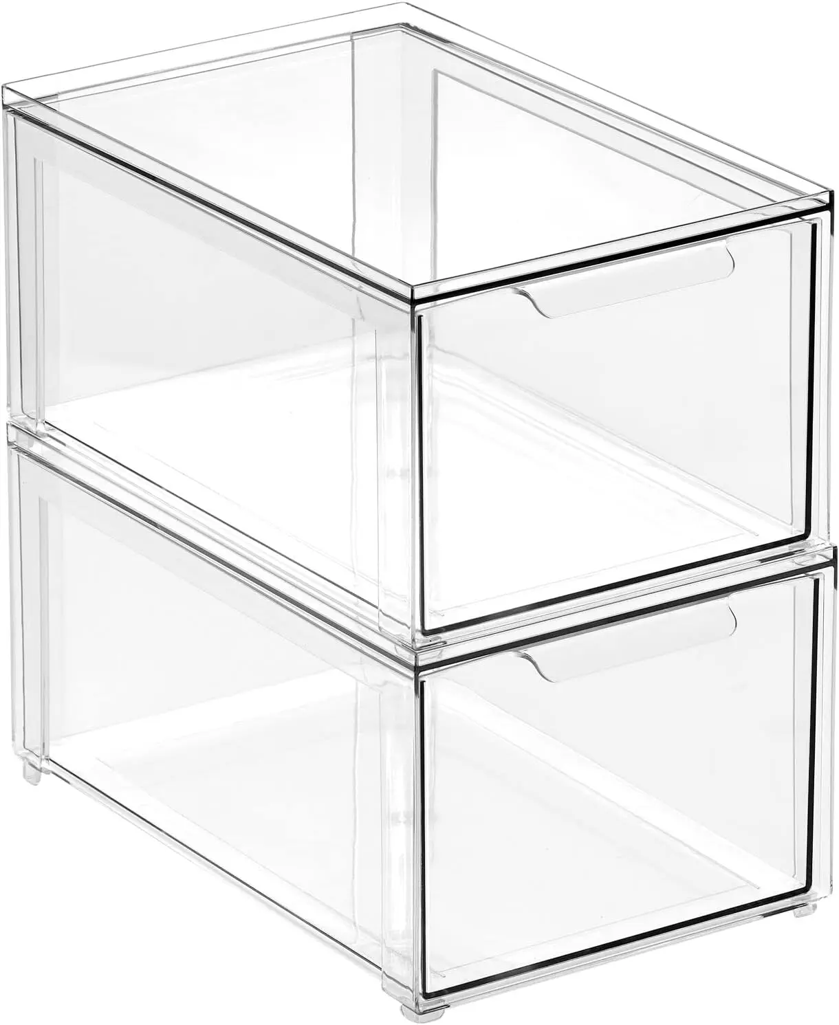 Clear Plastic Stackable Closet Organizer Bin with Pull-Out Drawer for Shoes, Clothes, and Accessories - 2 Pack
Clear Plastic Stackable Closet Organizer Bin with Pull-Out Drawer for Shoes, Clothes, and Accessories - 2 Pack