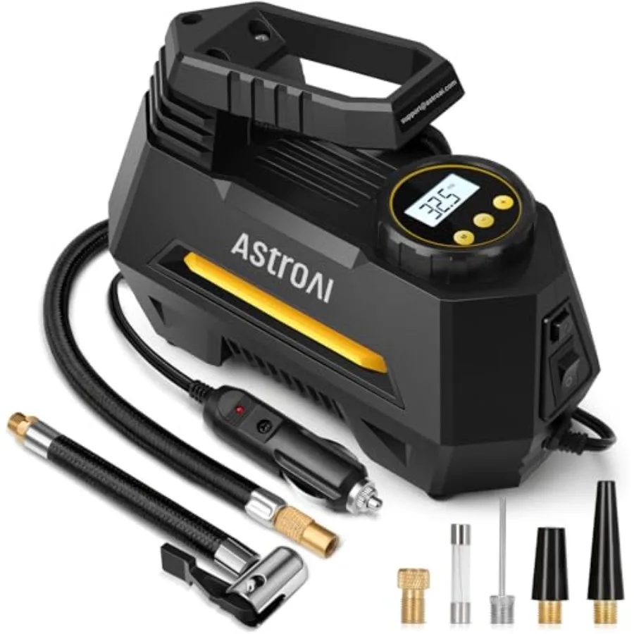 Tire Inflator Portable Air Compressor Air Pump for Car Tires-Car Accessories 9.8Ft Cord-12V DC-Powe Auto Pump with Digital Pres
Tire Inflator Portable Air Compressor Air Pump for Car Tires-Car Accessories 9.8Ft Cord-12V DC-Powe Auto Pump with Digital Pres