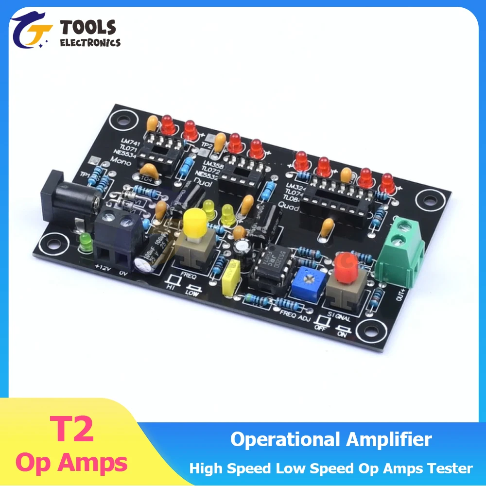 DC 12V T2 Operational Amplifier High Speed Low Speed Operational Amplifier Tester Single Op Amps Dual Op Amps Quad Op Amps
DC 12V T2 Operational Amplifier High Speed Low Speed Operational Amplifier Tester Single Op Amps Dual Op Amps Quad Op Amps