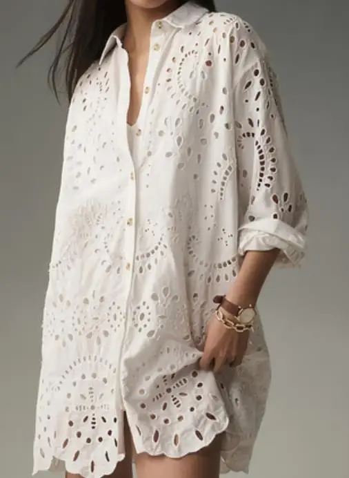 2025 Autumn/Winter New Women's Fashion Casual Solid Color Hollow Button Collar Shirt Women's Wear
2025 Autumn/Winter New Women's Fashion Casual Solid Color Hollow Button Collar Shirt Women's Wear