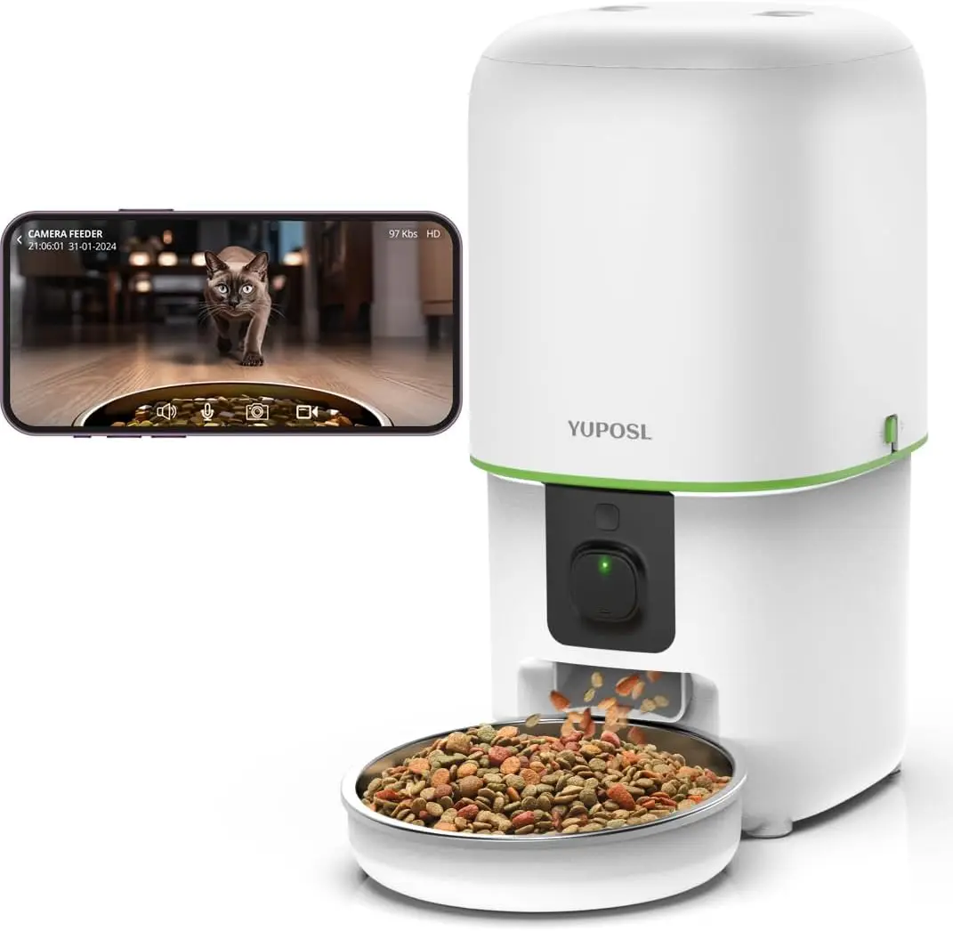 Smart Pet Feeder with Camera - 5G WiFi, HD Video, Night Vision, Timed Feeding for Cats and Dogs
Smart Pet Feeder with Camera - 5G WiFi, HD Video, Night Vision, Timed Feeding for Cats and Dogs