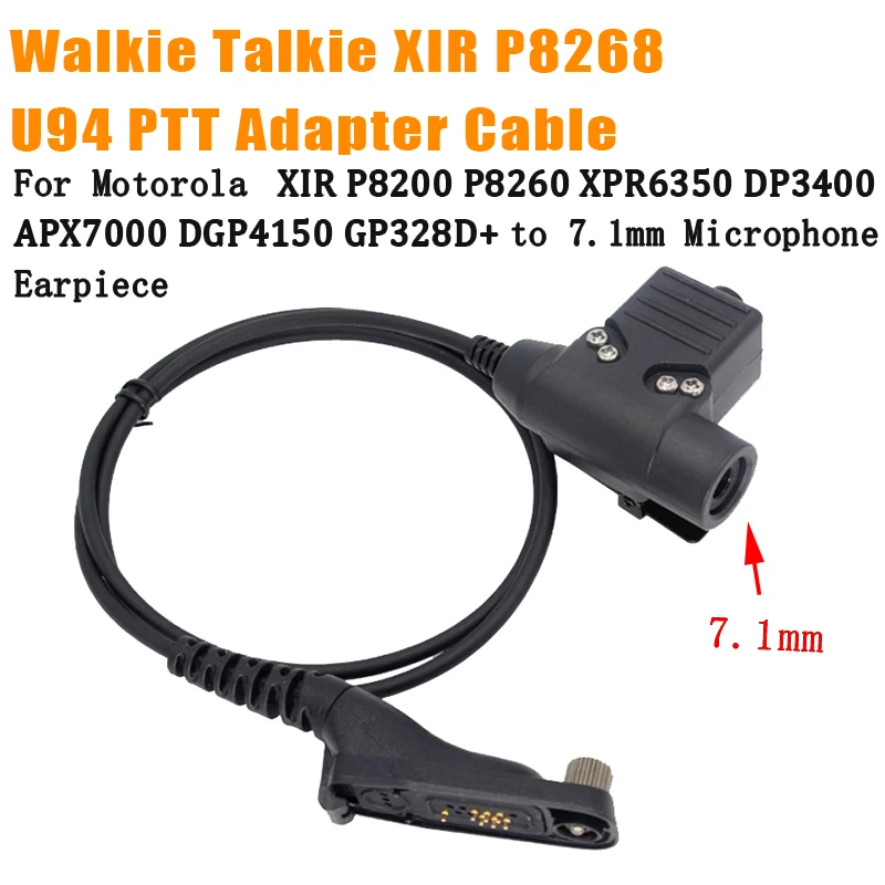 Tactical Headset 7.1mm Plug Adapter U94 PTT for Motorola DGP8550e XIR P8268 GP328D DP4801e DP4800e MTP6550 DP3401 DP3600 APX6000
Tactical Headset 7.1mm Plug Adapter U94 PTT for Motorola DGP8550e XIR P8268 GP328D DP4801e DP4800e MTP6550 DP3401 DP3600 APX6000