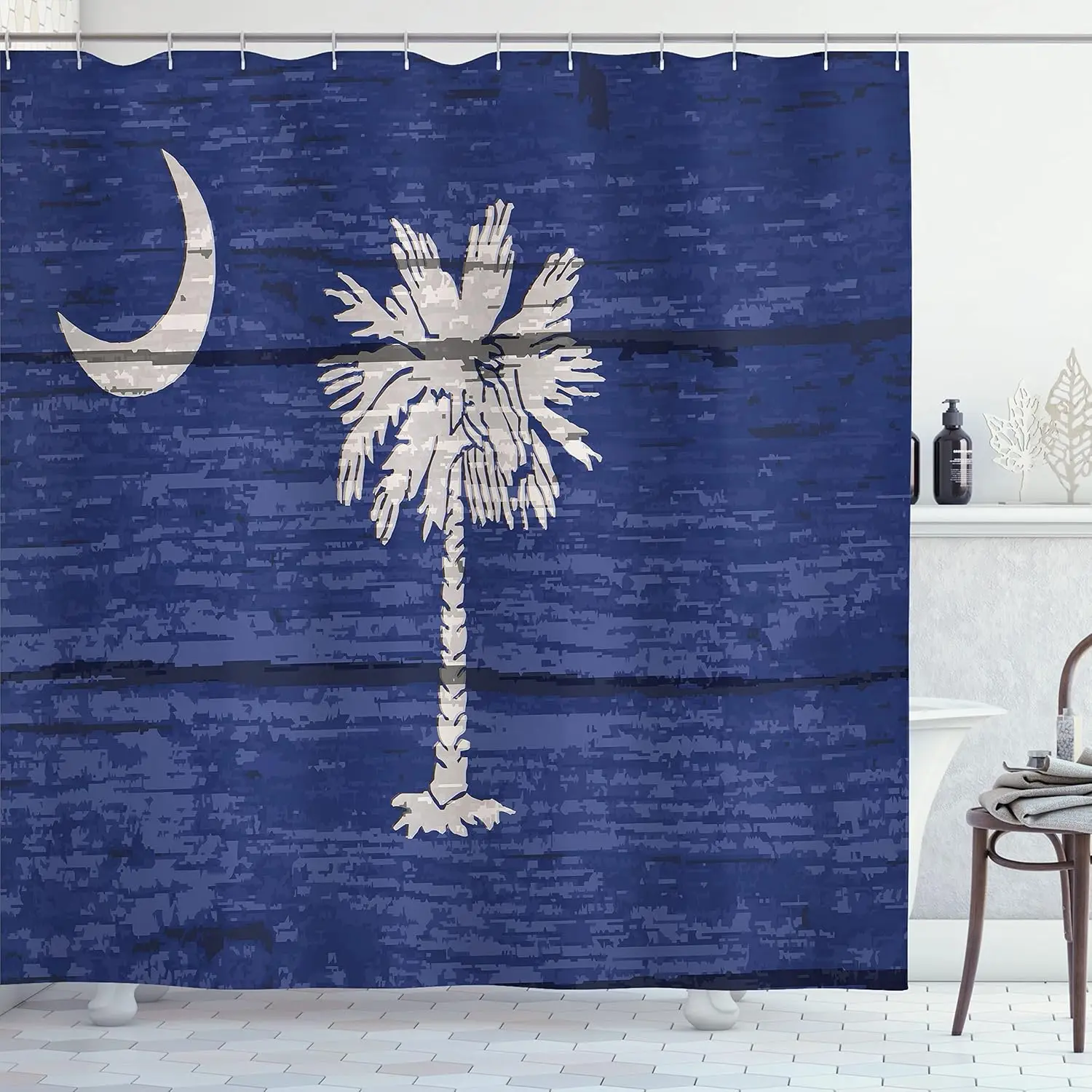 South Carolina Flag Shower Curtain Palm Tree Moon Blue Design State Theme Decor Waterproof Fabric Vintage Style Home Accessories
South Carolina Flag Shower Curtain Palm Tree Moon Blue Design State Theme Decor Waterproof Fabric Vintage Style Home Accessories