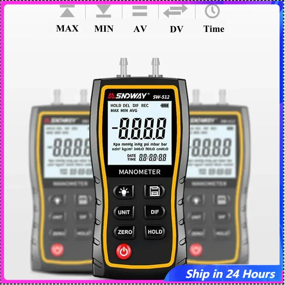 ZHOUCE Pressure Gauge Hand-held Air Pressure Gauges Negative Vacuum Digital Manometer
ZHOUCE Pressure Gauge Hand-held Air Pressure Gauges Negative Vacuum Digital Manometer