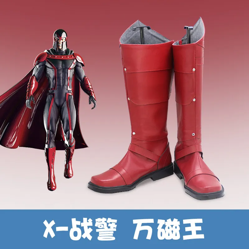 X Anime Men Magneto Max Eisenhardt Cosplay Costume Shoes Red Handmade Faux Leather Boots Halloween Carnival Boots
X Anime Men Magneto Max Eisenhardt Cosplay Costume Shoes Red Handmade Faux Leather Boots Halloween Carnival Boots