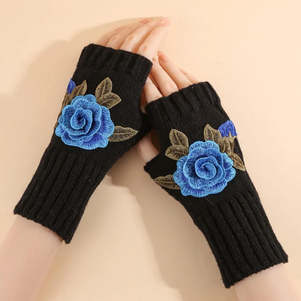 Cute Vintage Embroidery Knitted Gloves Floral Thick Fingerless Gloves Warm Windproof Crochet Flower Mittens Autumn
Cute Vintage Embroidery Knitted Gloves Floral Thick Fingerless Gloves Warm Windproof Crochet Flower Mittens Autumn