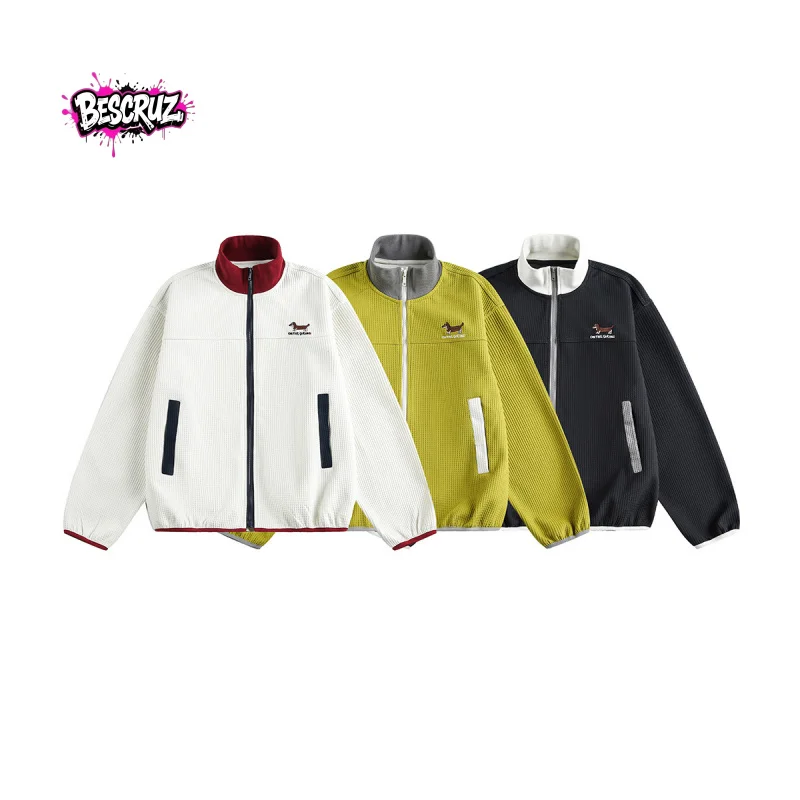 BESCRUZ High Quality EU US Size Spring New Color Block Stand Collar Cardigan Men's Trendy Brand Embroidered Cardigan
BESCRUZ High Quality EU US Size Spring New Color Block Stand Collar Cardigan Men's Trendy Brand Embroidered Cardigan