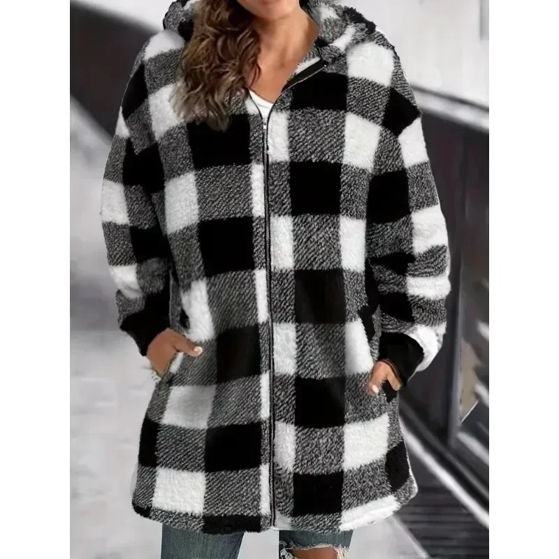 Winter Fashionable Women's Casual Coat Hooded Long Sleeve Loose Cardigan Jacket Plus Size Plush Warm Female Outerwear Coat
Winter Fashionable Women's Casual Coat Hooded Long Sleeve Loose Cardigan Jacket Plus Size Plush Warm Female Outerwear Coat