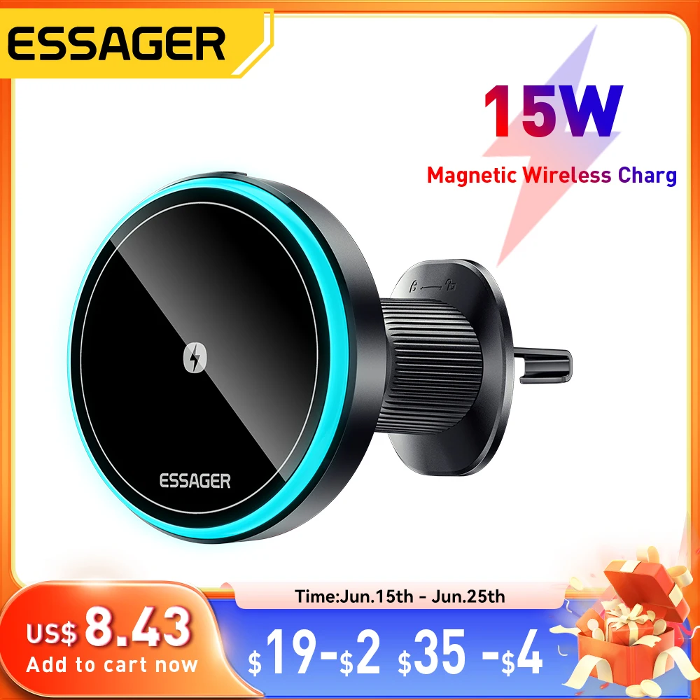 Essager Magnetic Car Phone Holder 15W Wireless Charger Stand For iPhone 15 14 13 Pro Max Car Mount Charger for Magsafe LED Light
Essager Magnetic Car Phone Holder 15W Wireless Charger Stand For iPhone 15 14 13 Pro Max Car Mount Charger for Magsafe LED Light