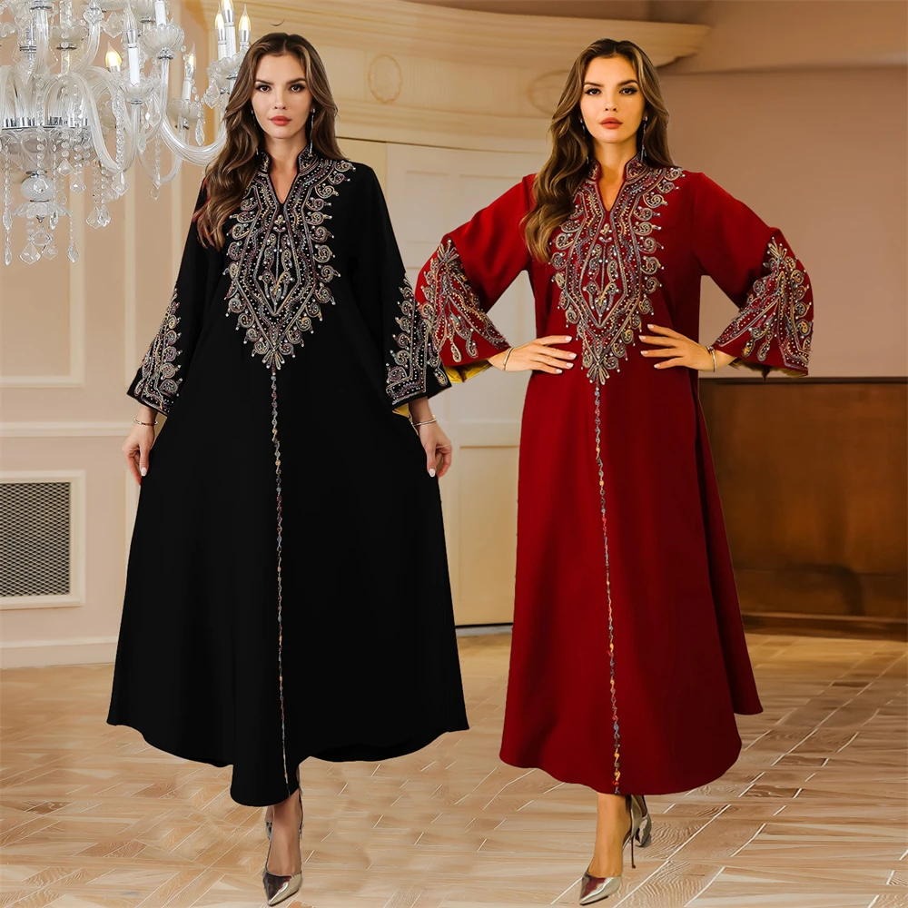 Full Cover Women Islamic Kaftan Dress Full Length Kaftan Dress Long Sleeve Middle Eastern Gown Embroidered Islamic Dress
Full Cover Women Islamic Kaftan Dress Full Length Kaftan Dress Long Sleeve Middle Eastern Gown Embroidered Islamic Dress
