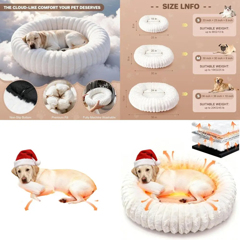 Large Donut-Shaped Self-Heating Pet Bed with Removable Cover for Medium to Big Dogs, Egg Tart Style
Large Donut-Shaped Self-Heating Pet Bed with Removable Cover for Medium to Big Dogs, Egg Tart Style