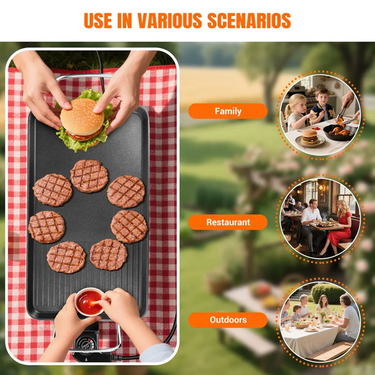(ABHW) Table-Top Electric Teppanyaki Grill Smokeless, Non-Stick Hot Plate, 5 Gear Temperature, for Camping Party US Plug
(ABHW) Table-Top Electric Teppanyaki Grill Smokeless, Non-Stick Hot Plate, 5 Gear Temperature, for Camping Party US Plug