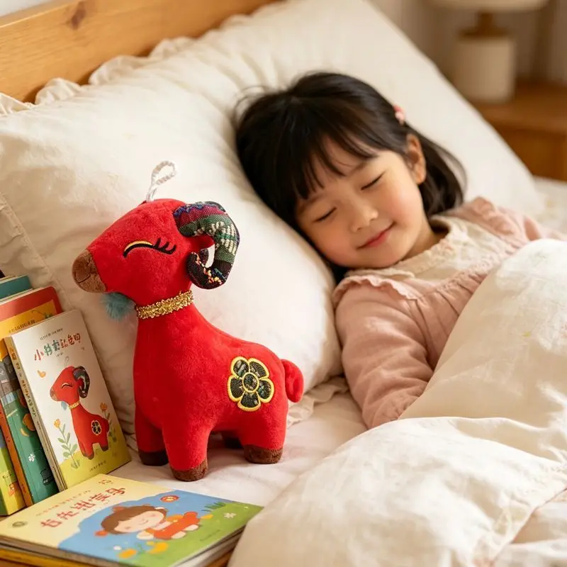 Cute Chinese Style Goat Plush Toy Red Lucky Sheep Mascot Stuffed Animal with Ethnic Embroidery for Home Decoration New Year Gift
Cute Chinese Style Goat Plush Toy Red Lucky Sheep Mascot Stuffed Animal with Ethnic Embroidery for Home Decoration New Year Gift