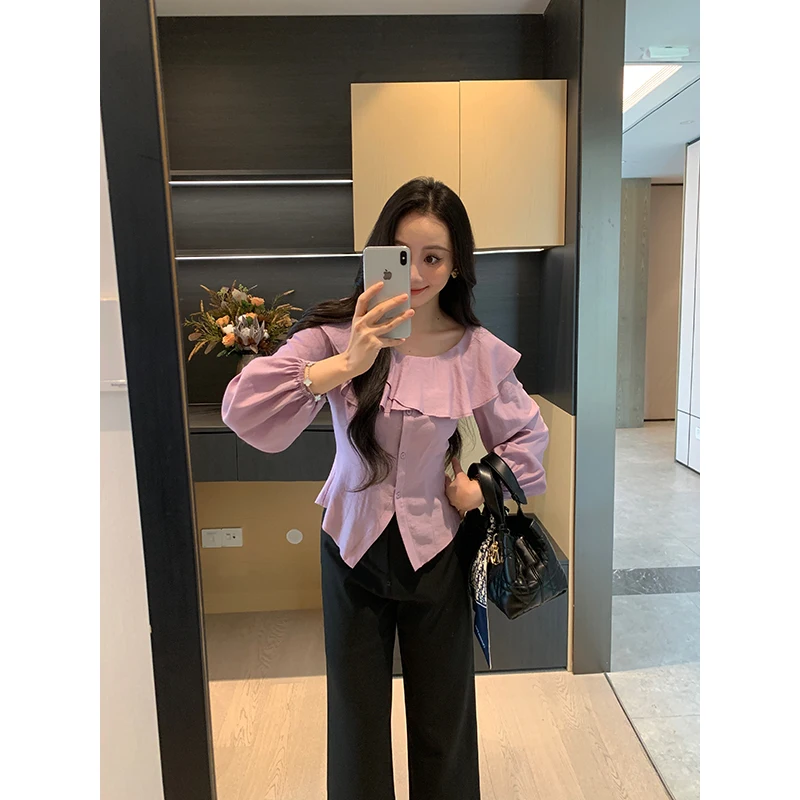 XIN Purple Le Collar Slimming Women's irt Autumn Heavyweight Versatile Personali Long Sve Straight Cut Polyester F...
XIN Purple Le Collar Slimming Women's irt Autumn Heavyweight Versatile Personali Long Sve Straight Cut Polyester F...