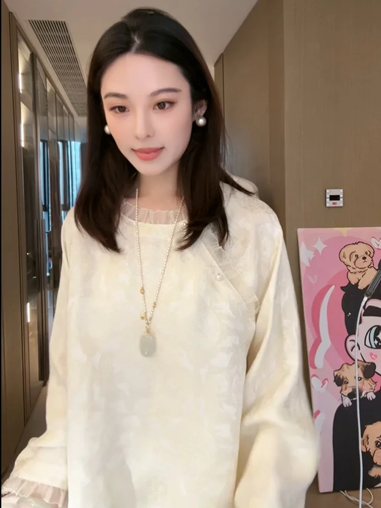 New Chinese Sle Women's irt Yellow een Color Lotus Le Collar Button up Top Coat Loose Fit Breathable Summer Wear
New Chinese Sle Women's irt Yellow een Color Lotus Le Collar Button up Top Coat Loose Fit Breathable Summer Wear