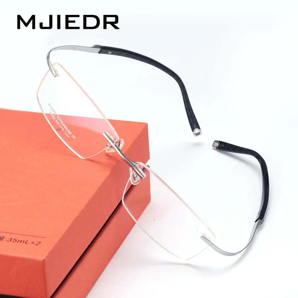 MJIEDR Pure Titanium Rimless Glasses Frame Men Prescription Eyeglasses Women Myopia Optical Lenses Frame Screwless Eyewear
MJIEDR Pure Titanium Rimless Glasses Frame Men Prescription Eyeglasses Women Myopia Optical Lenses Frame Screwless Eyewear