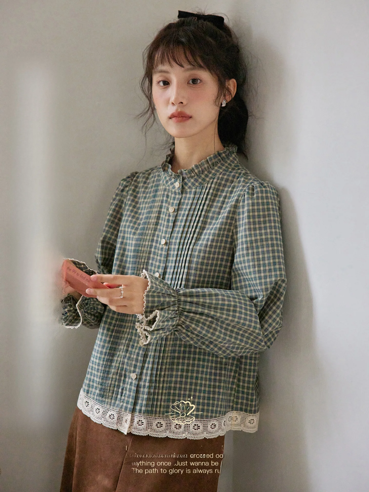 Nov Et French Sle Loose Fit Cotton irt with Ruffle Collar Gingham Pattern Long Sve Breathable Skin-Friendly Casual ...
Nov Et French Sle Loose Fit Cotton irt with Ruffle Collar Gingham Pattern Long Sve Breathable Skin-Friendly Casual ...