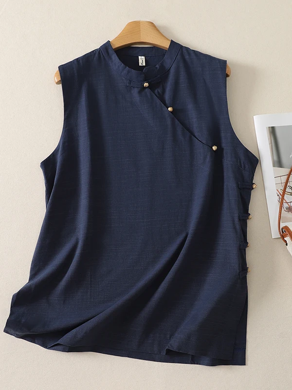 New Chinese Style Lightweight National Trend Slit Sleeveless Shirt Women's 2026 Summer Linen Midi Outerwear Vest Top
New Chinese Style Lightweight National Trend Slit Sleeveless Shirt Women's 2026 Summer Linen Midi Outerwear Vest Top