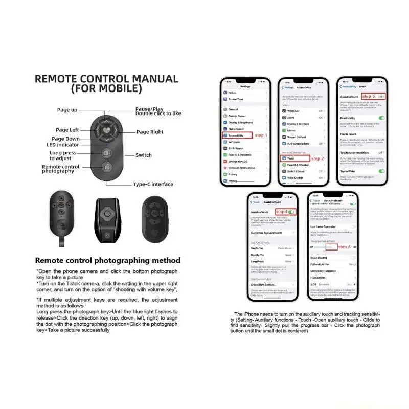 F62C Wireless Bluetooth-compatible Remote Control 7-button Rechargeable Selfie Shutter for Mobile Phone eBook Catch-up Drama
F62C Wireless Bluetooth-compatible Remote Control 7-button Rechargeable Selfie Shutter for Mobile Phone eBook Catch-up Drama