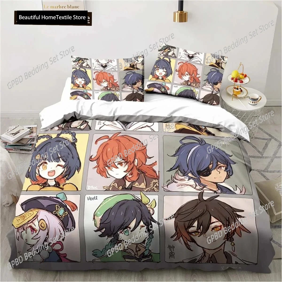 Cartoon Anime Genshin Impact Game Bedding Set For Bedroom Bedspreads For Bed Linen Comefortable Duvet Cover Quilt And Pillowcase
Cartoon Anime Genshin Impact Game Bedding Set For Bedroom Bedspreads For Bed Linen Comefortable Duvet Cover Quilt And Pillowcase