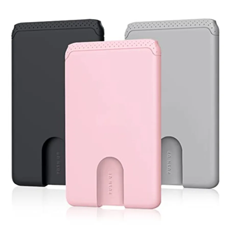 3 Pack Premium Silicone Ultra Slim Phone Wallet Stick on Phone Pocket Fit Almost All Smartphones - Black, Grey, Pink
3 Pack Premium Silicone Ultra Slim Phone Wallet Stick on Phone Pocket Fit Almost All Smartphones - Black, Grey, Pink