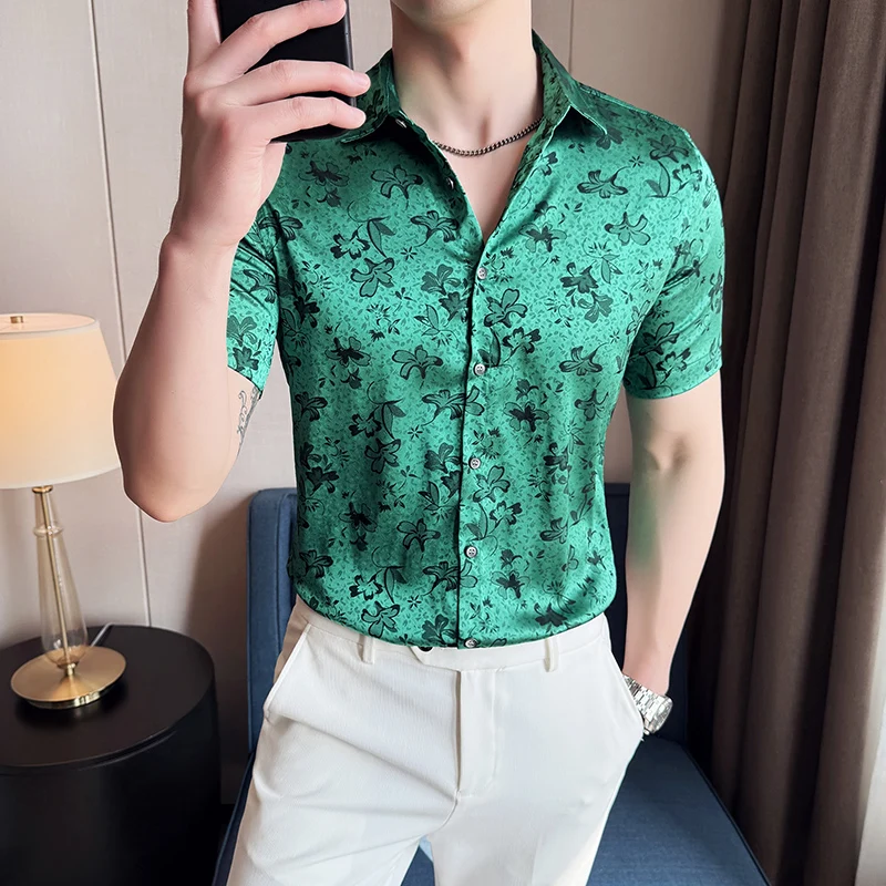 2025 Summer New Men's Short Sleeved Shirt Fashion Jacquard Design Ice Silk Cool Slim Fit Social Party Tailcoat Shirt Size M-4XL
2025 Summer New Men's Short Sleeved Shirt Fashion Jacquard Design Ice Silk Cool Slim Fit Social Party Tailcoat Shirt Size M-4XL