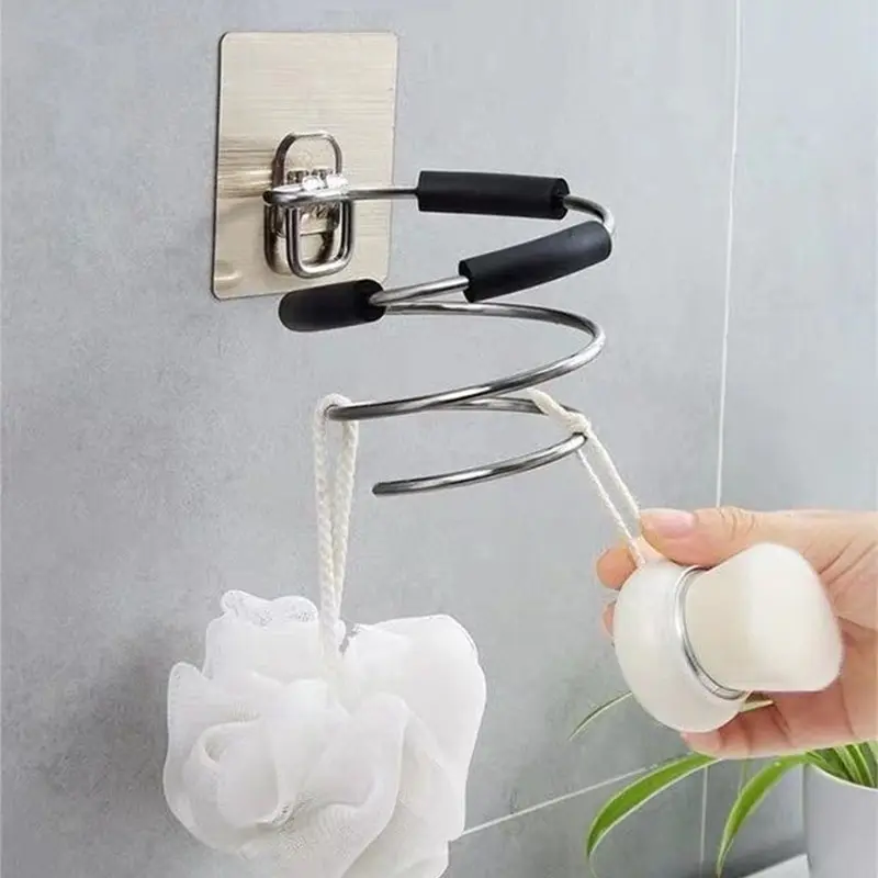 Adhesive Hair Dryer Holder Rack Stainless Steel Blower Organizer Wall Mounted Spiral Stand Shelves, Bathroom Storage Accessories
Adhesive Hair Dryer Holder Rack Stainless Steel Blower Organizer Wall Mounted Spiral Stand Shelves, Bathroom Storage Accessories