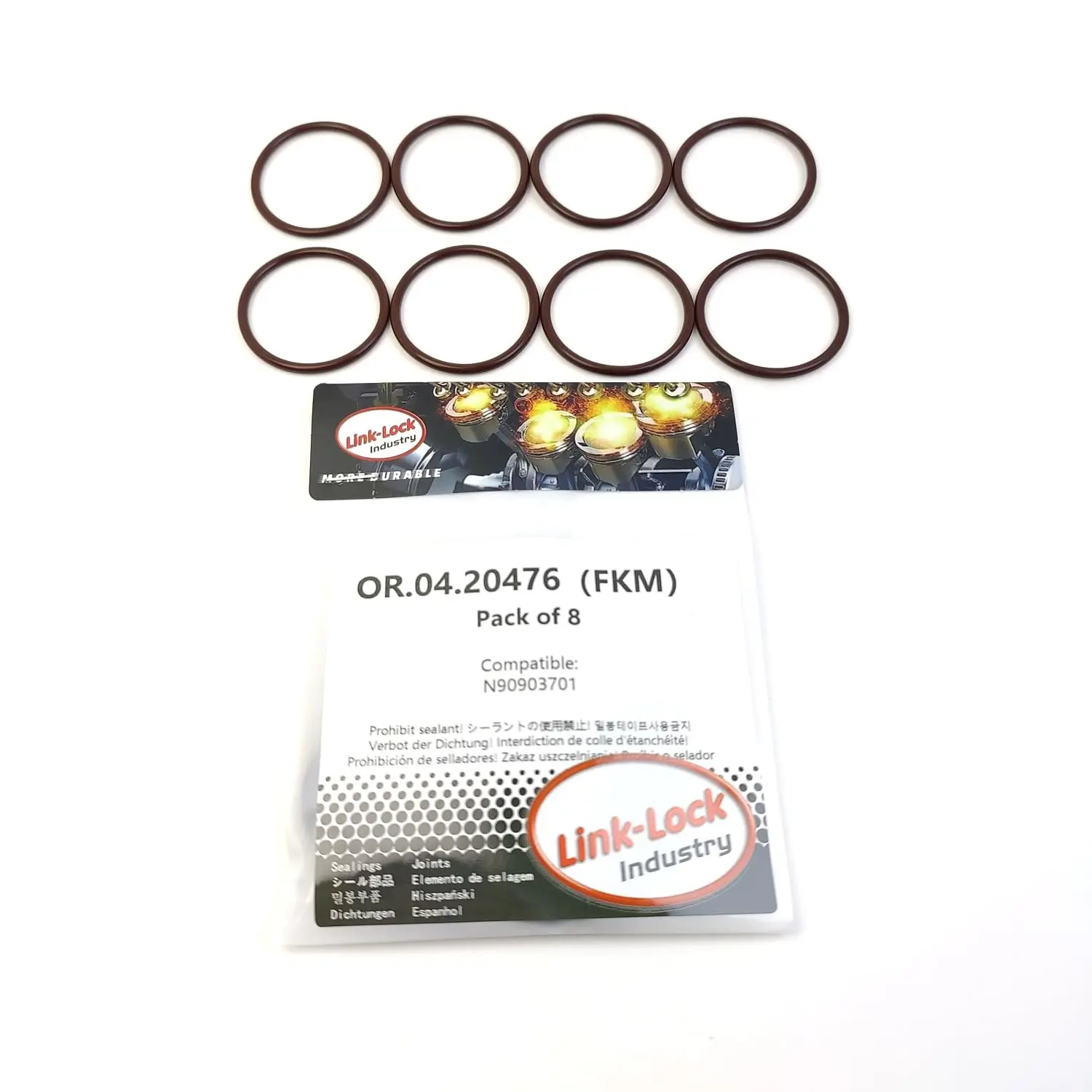 LINK-LOCK 8PCS OR.04.20476 FKM Viton Sealing O-Ring Kit of Cooling Water Pipe N90903701 for AUDI
LINK-LOCK 8PCS OR.04.20476 FKM Viton Sealing O-Ring Kit of Cooling Water Pipe N90903701 for AUDI