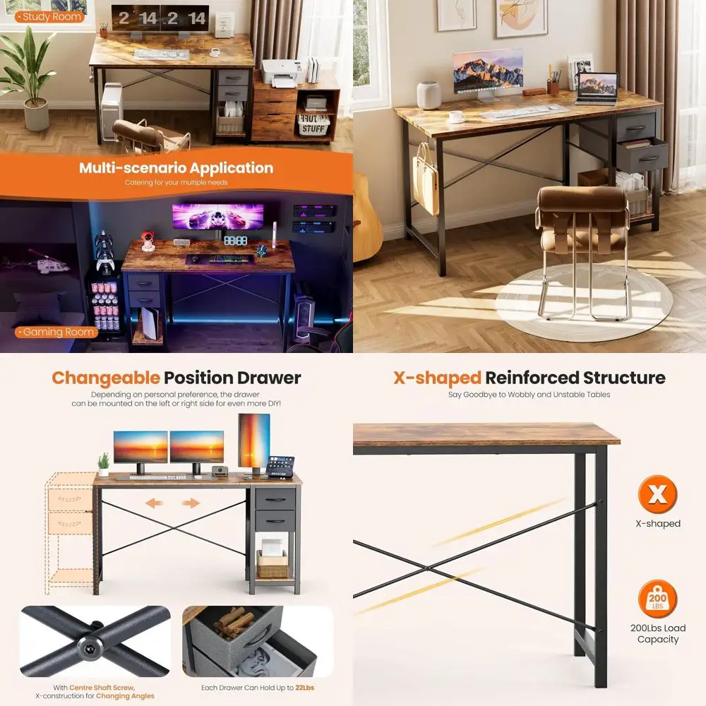 Деревянный домашний офисный стол в деревенском стиле с 48 ящиками, X-образной опорой, регулируемым хранилищем и боковым крючком
Деревянный домашний офисный стол в деревенском стиле с 48 ящиками, X-образной опорой, регулируемым хранилищем и боковым крючком