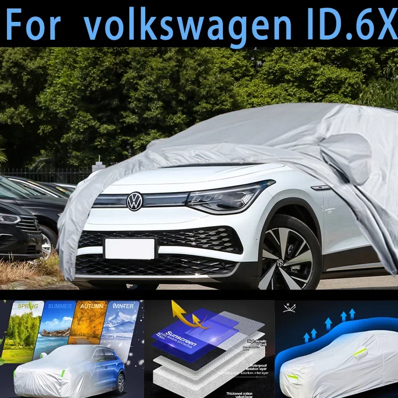 Для volkswagen ID.6X автомобильный защитный чехол, защита от солнца, защита от дождя, защита от ультрафиолета, защита от пыли, защита от автомобильной краски
Для volkswagen ID.6X автомобильный защитный чехол, защита от солнца, защита от дождя, защита от ультрафиолета, защита от пыли, защита от автомобильной краски