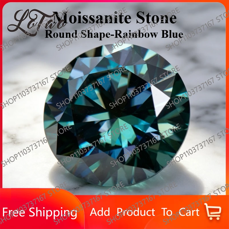 Moissanite Stone Rainbow Blue Color Round Shape Synthetic Gemstone for DIY Jewelry Making Pass Diamond Tester with Certificate
Moissanite Stone Rainbow Blue Color Round Shape Synthetic Gemstone for DIY Jewelry Making Pass Diamond Tester with Certificate
