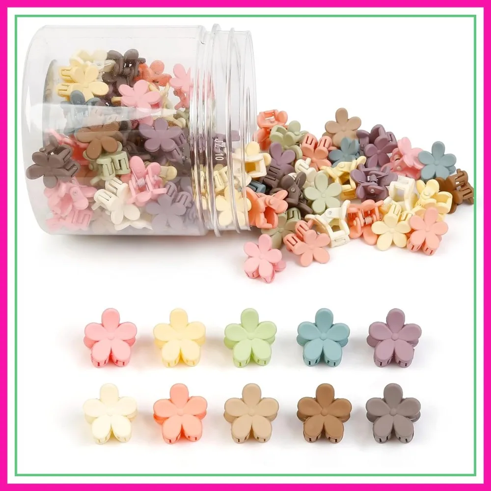 100Pcs Colorful Mini Flower Hair Clips, Small Claw Clips Cute Jaw Clips Hair Pins Barrettes for Women Teens
100Pcs Colorful Mini Flower Hair Clips, Small Claw Clips Cute Jaw Clips Hair Pins Barrettes for Women Teens
