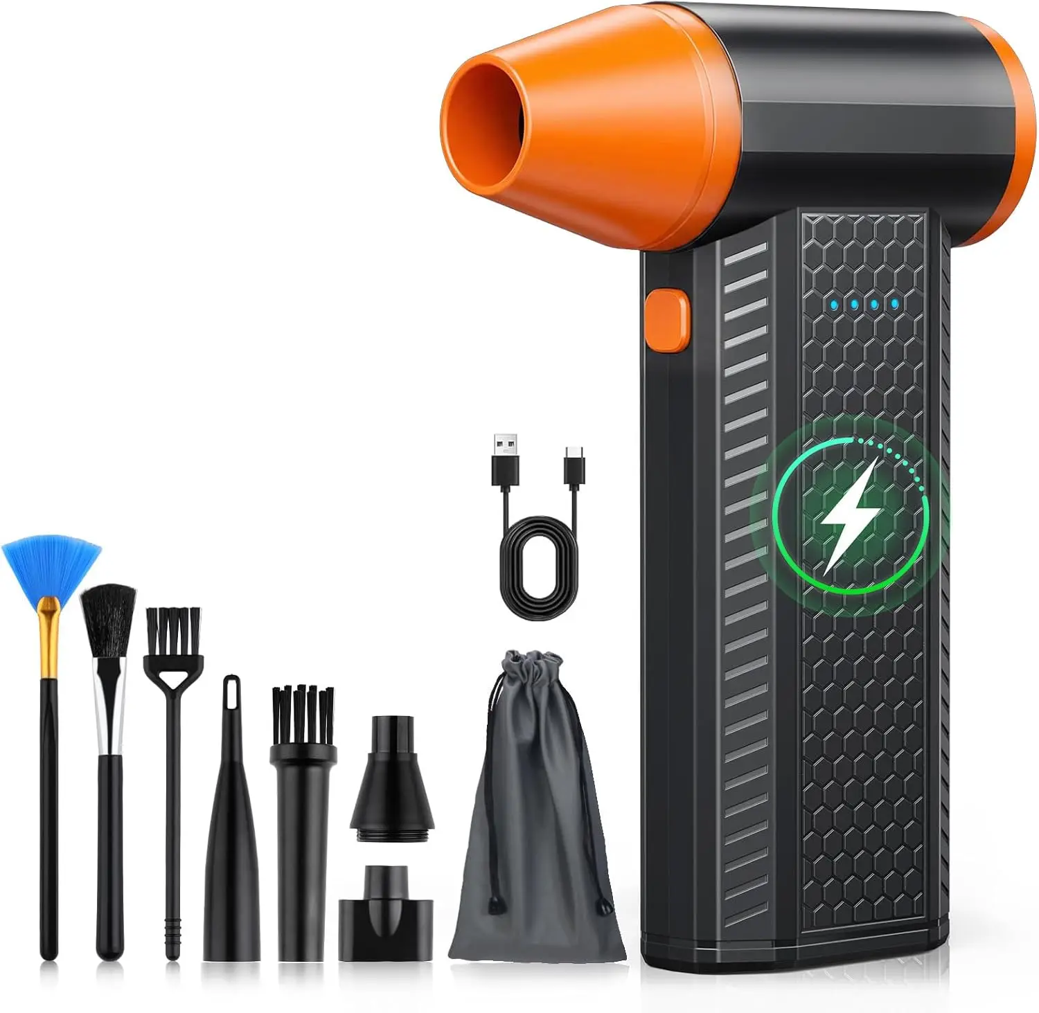 FOURQ 130000RPM High Speed Jet Fan 4000mAh Portable Turbo Blower Compressed Air Duster ElectricBlower Screen Display for Dust Sn
FOURQ 130000RPM High Speed Jet Fan 4000mAh Portable Turbo Blower Compressed Air Duster ElectricBlower Screen Display for Dust Sn