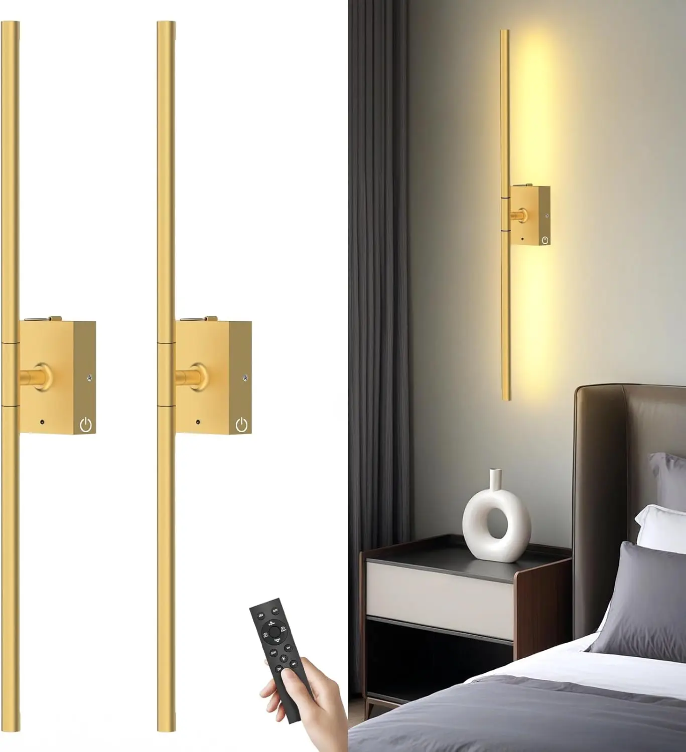 10000mAh Rechargeable Wall Sconces Set of 2: Remote Control, 3000K-6000K, 360° Rotate, Wireless for Bedroom Living Room Hallway
10000mAh Rechargeable Wall Sconces Set of 2: Remote Control, 3000K-6000K, 360° Rotate, Wireless for Bedroom Living Room Hallway