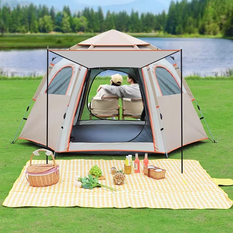 Hexagonal Automatic Outdoor Camping Tent Backpacking Hexagonal Light-Weight Camping Tent Tenda De Acampamento Outdoor Tools
Hexagonal Automatic Outdoor Camping Tent Backpacking Hexagonal Light-Weight Camping Tent Tenda De Acampamento Outdoor Tools