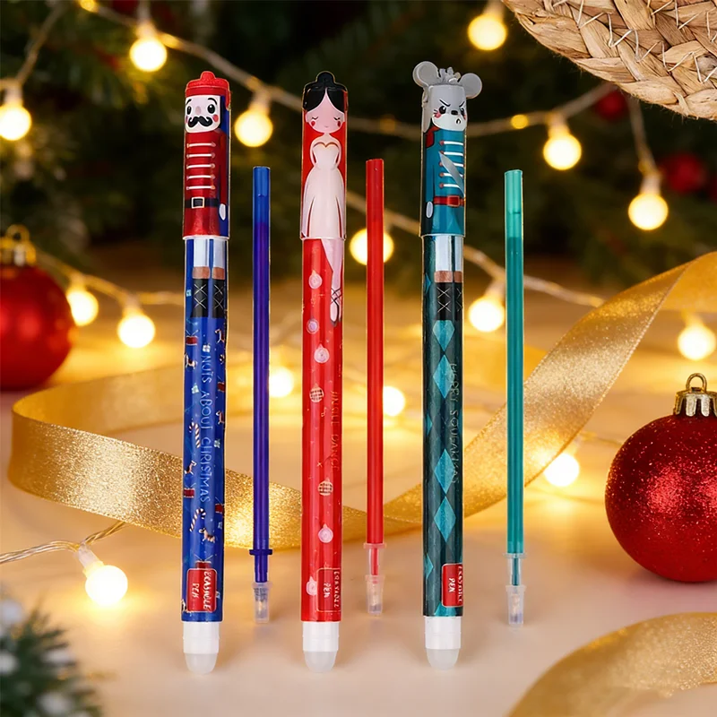 Стираемые гелевые ручки для Рождества, студенческие ручки с ластиком, праздничные канцелярские товары с мультяшными персонажами, подарок на день рождения и Новый год, праздничная ручка для письма
Стираемые гелевые ручки для Рождества, студенческие ручки с ластиком, праздничные канцелярские товары с мультяшными персонажами, подарок на день рождения и Новый год, праздничная ручка для письма